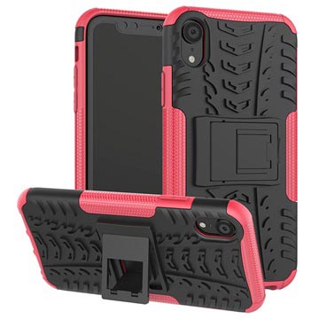 Iphone Xr Anti Slip Hybrid Case Met Standaard Functie Zwart Hot Pink huismerk kopen in de aanbieding