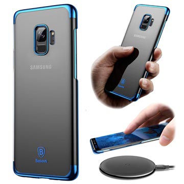 Baseus Glitter Samsung Galaxy S9 Cover Doorzichtig Blauw huismerk kopen in de aanbieding