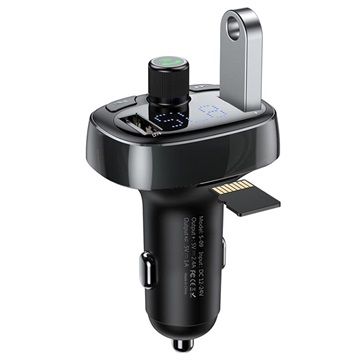 Baseus S 09 T Type 2Xusb Autolader Bluetooth Fm Transmitter Zwart huismerk kopen in de aanbieding