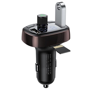 Baseus S 09 T Type 2Xusb Autolader Bluetooth Fm Transmitter Coffee huismerk kopen in de aanbieding