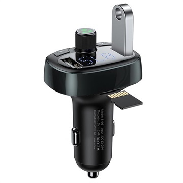 Baseus S 09 T Type 2Xusb Autolader Bluetooth Fm Transmitter Donkergroen huismerk kopen in de aanbieding
