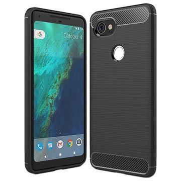 Google Pixel 2 Xl Brushed Tpu Case Carbon Fiber Zwart huismerk kopen in de aanbieding