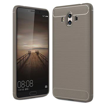 Huawei Mate 10 Brushed Tpu Case Carbon Fiber Grijs huismerk kopen in de aanbieding
