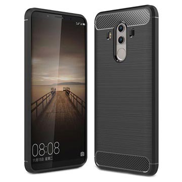 Huawei Mate 10 Pro Brushed Tpu Case Carbon Fiber Zwart huismerk kopen in de aanbieding