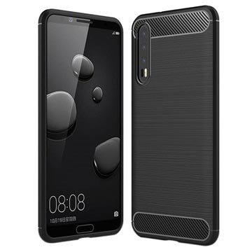 Huawei P20 Pro Brushed Tpu Case Carbon Fiber Zwart huismerk kopen in de aanbieding