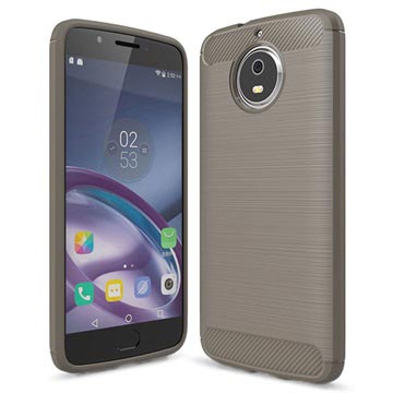 Motorola Moto G5S Geborsteld Tpu Case Koolstofvezel Grijs huismerk kopen in de aanbieding