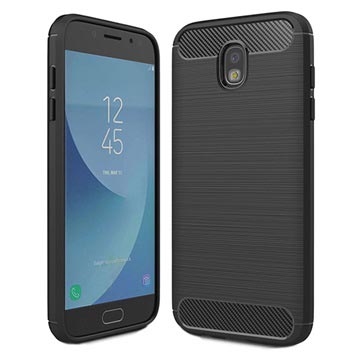 Samsung Galaxy J5 2017 Brushed Tpu Case Carbon Fiber Zwart huismerk kopen in de aanbieding