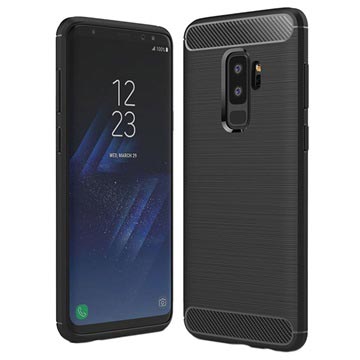 Samsung Galaxy S9 Geborsteld Tpu Case Koolstofvezel Zwart huismerk kopen in de aanbieding