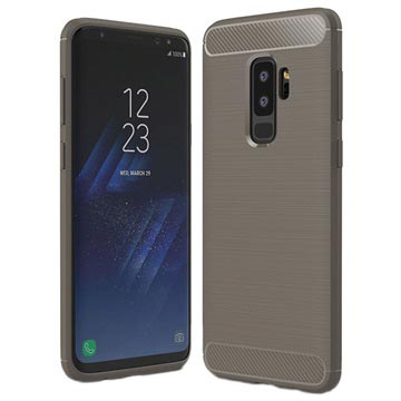Samsung Galaxy S9 Geborsteld Tpu Case Koolstofvezel Grijs huismerk kopen in de aanbieding