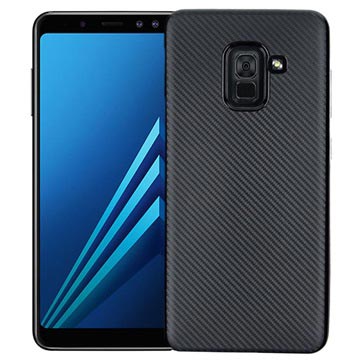 Samsung Galaxy A8 2018 Tpu Case Carbon Fiber Zwart huismerk kopen in de aanbieding