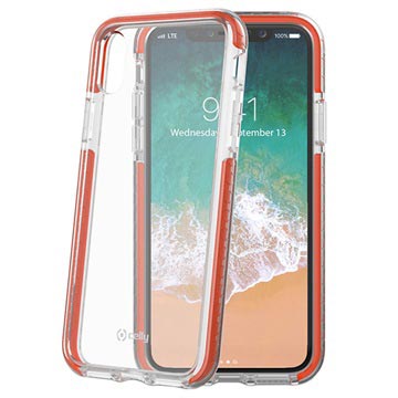 Iphone X Xs Celly Hexagon2 Hybrid Case Oranje Doorzichtig huismerk kopen in de aanbieding