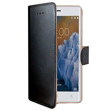 Nokia 3 Celly Wally Wallet Case Zwart huismerk kopen in de aanbieding
