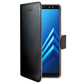 Samsung Galaxy A8 2018 Celly Wally Wallet Case Zwart huismerk kopen in de aanbieding