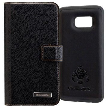 Samsung Galaxy S7 Edge Commander Book Cover Case Zwart huismerk kopen in de aanbieding