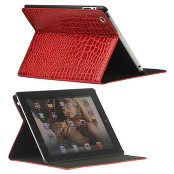 Folio Leren Tas Ipad 2 3 4 Crocodile Rood huismerk kopen in de aanbieding