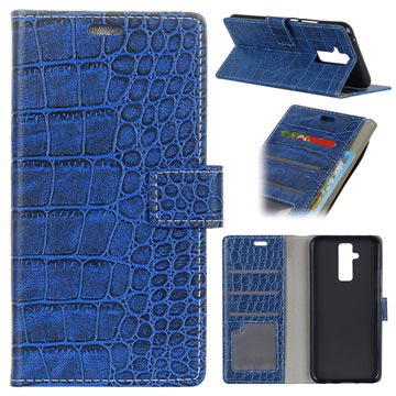 Krokodil Series Huawei Mate 20 Lite Wallet Case Blauw huismerk kopen in de aanbieding Krokodil Series Huawei Mate 20 Lite Wallet Case Blauw huismerk kopen in de aanbieding