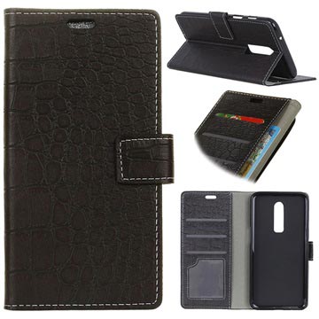 Krokodil Series Oneplus 6T Portemonnee Hoesje Zwart huismerk kopen in de aanbieding Krokodil Series Oneplus 6T Portemonnee Hoesje Zwart huismerk kopen in de aanbieding