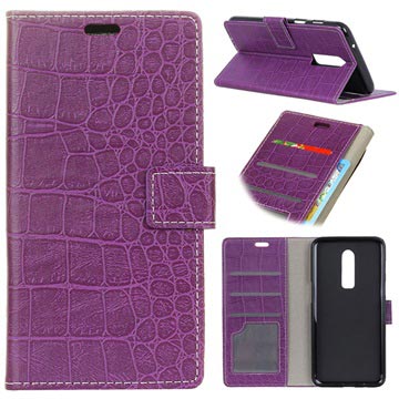 Krokodil Series Oneplus 6T Portemonnee Hoesje Paars huismerk kopen in de aanbieding Krokodil Series Oneplus 6T Portemonnee Hoesje Paars huismerk kopen in de aanbieding