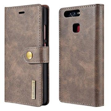 Huawei P9 Dgming 2 In 1 Wallet Case Coffee huismerk kopen in de aanbieding
