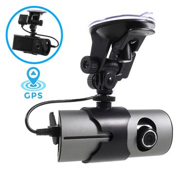 Dubbele Lens Hd Dvr Auto Camcorder Met Gps Functie R300 huismerk kopen in de aanbieding