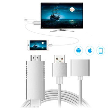 Full Hd Mirroring Kabel Lightning Microusb Usb Chdmi Adapter huismerk kopen in de aanbieding