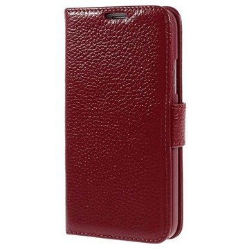 Samsung Galaxy S5 Leder Portemonnee Hoesje Rood huismerk kopen in de aanbieding