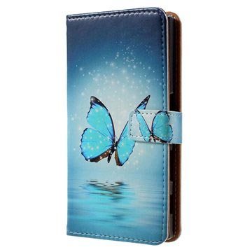 Sony Xperia X Compact Glam Wallet Case Blauw Vlinder huismerk kopen in de aanbieding