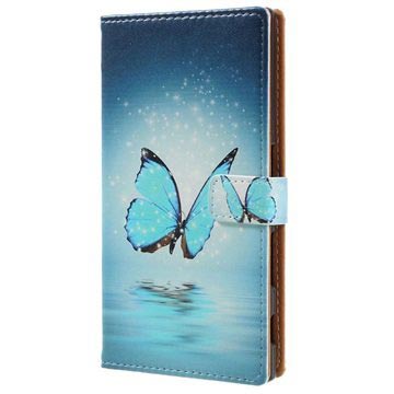 Sony Xperia Xz Xzs Glam Wallet Case Blauw Vlinder huismerk kopen in de aanbieding