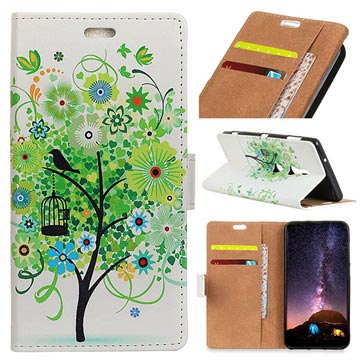 Glam Series Sony Xperia Xz3 Wallet Case Bloeiende Boom Groen huismerk kopen in de aanbieding