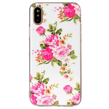 Iphone X Xs Glow In The Dark Siliconen Hoesje Roze Bloemen huismerk kopen in de aanbieding