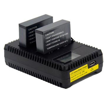 GoPro Hero4 LCD dubbele batterijlader - zwart