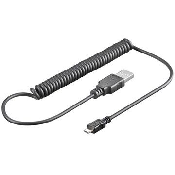 Goobay Microusb Spiral Kabel 1M huismerk kopen in de aanbieding