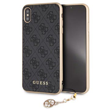 Guess Charms Collection 4G Iphone Xs Max Cover Donkergrijs huismerk kopen in de aanbieding