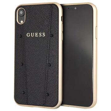 Guess Kaia Designer Iphone Xr Cover Zwart Goud huismerk kopen in de aanbieding