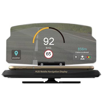Hud Head Up Display Navigatie Standaard Voor Smartphones 65 Zwart huismerk kopen in de aanbieding