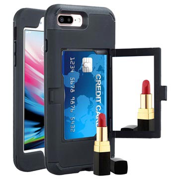 Iphone 7 Plus 8 Hybrid Hoesje Met Spiegel Zwart huismerk kopen in de aanbieding