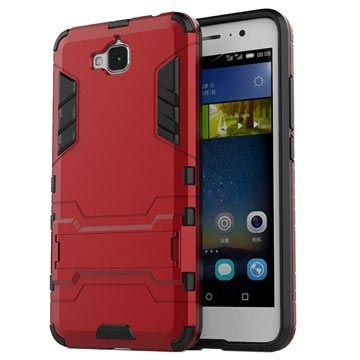 Huawei Enjoy 5 Y6 Pro Hybrid Onzichtbare Staander Cover Rood huismerk kopen in de aanbieding