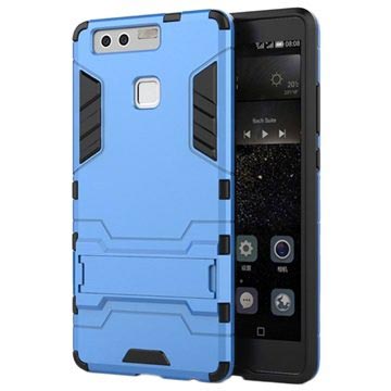 Huawei P9 Onzichtbare Staander Hybrid Case Baby Blauw huismerk kopen in de aanbieding