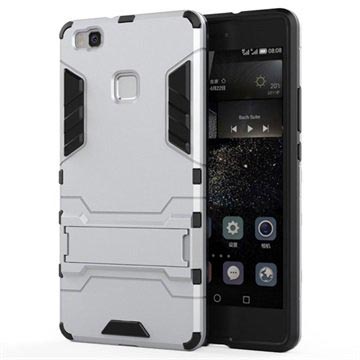 Huawei P9 Lite Onzichtbare Staander Hybrid Case Zilver huismerk kopen in de aanbieding