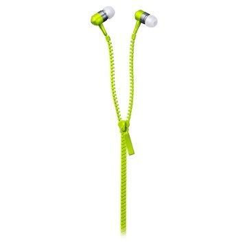 Id2Me Zipper In Ear Stereo Headset Neon Groen huismerk kopen in de aanbieding