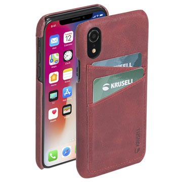 Krusell Sunne 2 Card Iphone Xr Leder Cover Rood huismerk kopen in de aanbieding