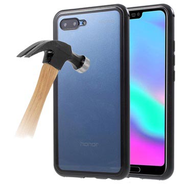 Huawei Honor 10 Magnetisch Cover Met Gehard Glas Achterkant Zwart huismerk kopen in de aanbieding Huawei Honor 10 Magnetisch Cover Met Gehard Glas Achterkant Zwart huismerk kopen in de aanbieding