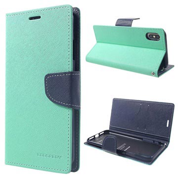 Mercury Goospery Fancy Diary Iphone Xs Max Wallet Case Cyan huismerk kopen in de aanbieding