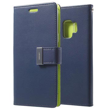 Samsung Galaxy S9 Mercury Rich Diary Wallet Case Donkerblauw huismerk kopen in de aanbieding