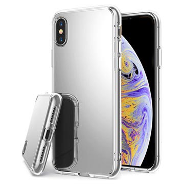 Iphone X Xs Mirror Cover Zilver huismerk kopen in de aanbieding