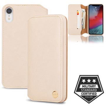 Moshi Overture Iphone Xr Wallet Leren Hoesje Beige huismerk kopen in de aanbieding