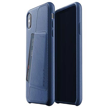 Mujjo Full Leder Iphone Xs Max Wallet Cover Donkerblauw huismerk kopen in de aanbieding