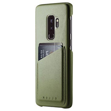 Samsung Galaxy S9 Mujjo Wallet Leder Cover Olijf huismerk kopen in de aanbieding