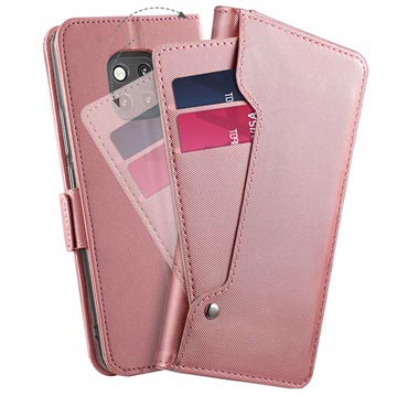 Huawei Mate 20 Pro Wallet Case Met Kaarthouder Roze huismerk kopen in de aanbieding