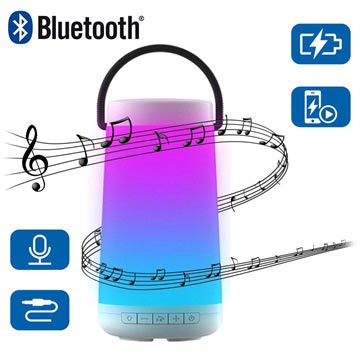 Newrixing Nr 2000 Kleurrijke Led Bluetooth Luidspreker Wit huismerk kopen in de aanbieding